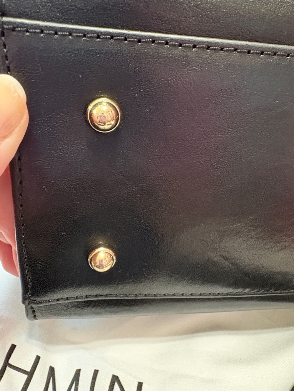 Brahmin Black Leather Satchel with Gold Hardware and Detachable Strap - Picture 5 of 12